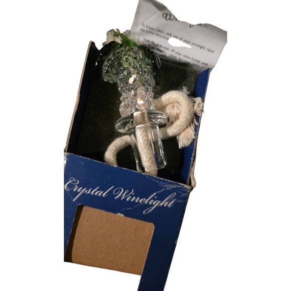 Crystal Winelight Original Oil Lamp In A Bottle With Wick & Leaf Accent - Picture 3 of 8